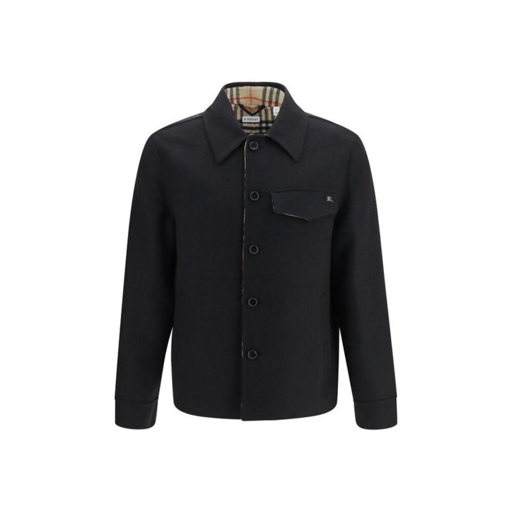 Burberry Black Wool Oves Aries Men's Jacket